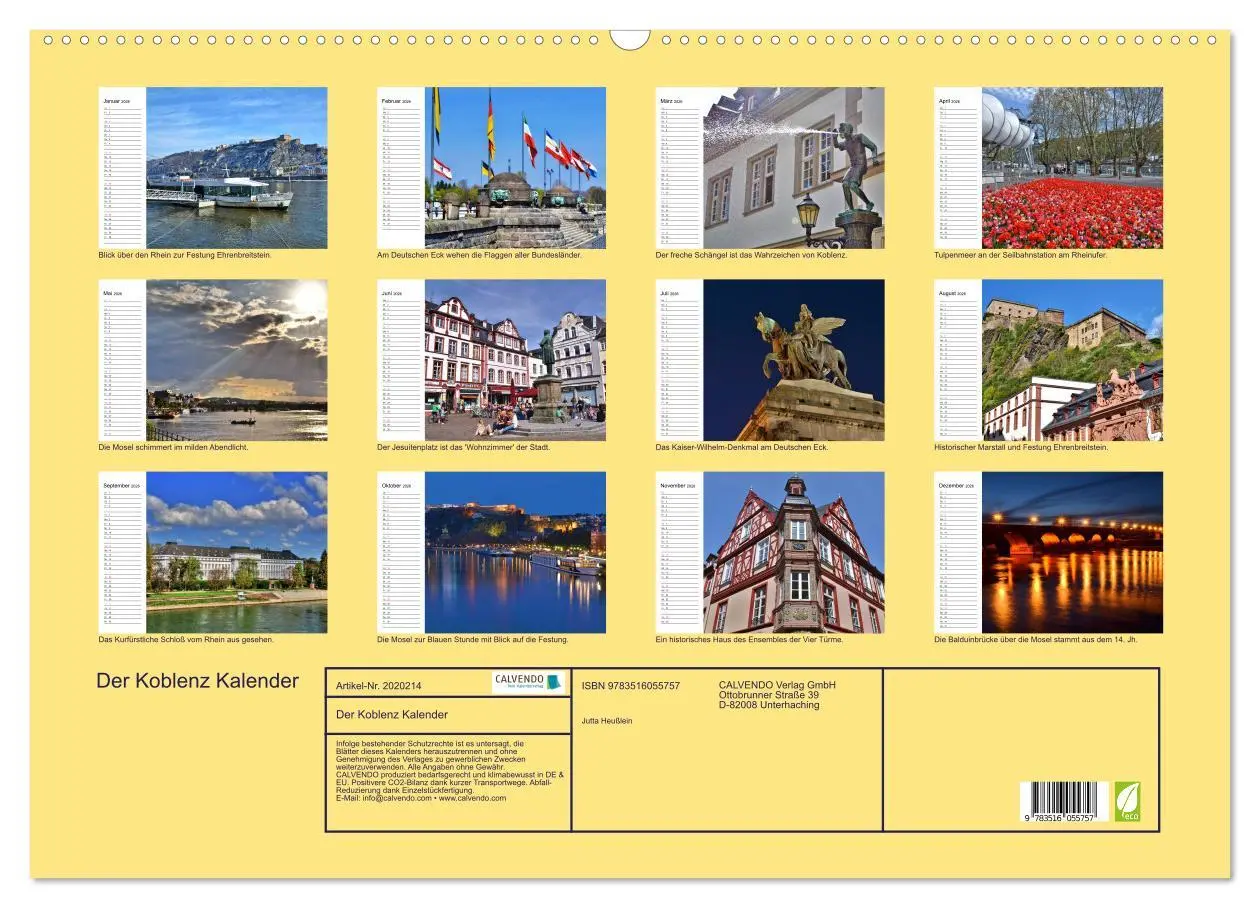 Bild: 9783516055757 | Der Koblenz Kalender (Wandkalender 2026 DIN A2 quer), CALVENDO...