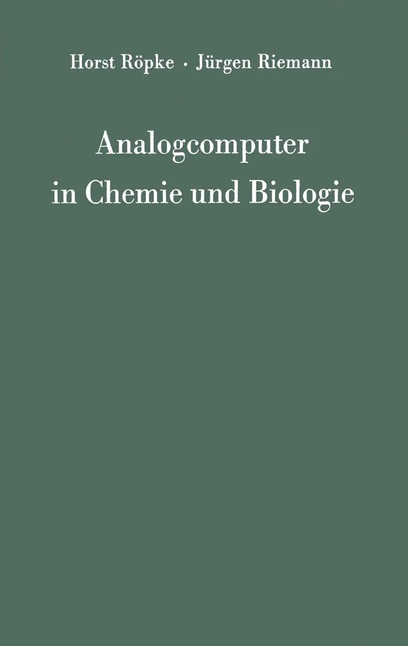 Cover: 9783642855757 | Analogcomputer in Chemie und Biologie | Eine Einführung | Taschenbuch