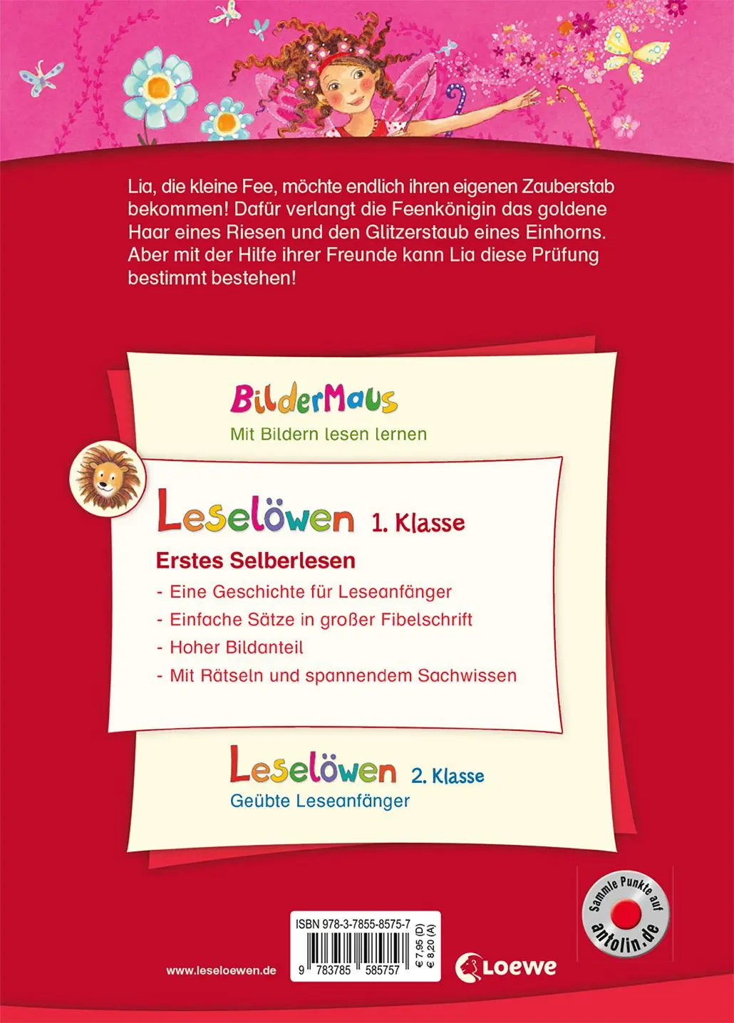 Rückseite: 9783785585757 | Leselöwen 1. Klasse - Die kleine Fee und die Zauberprüfung | Benn