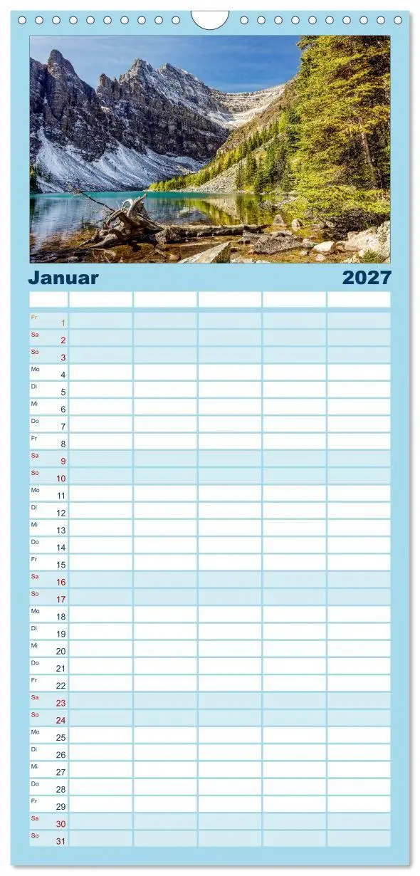Bild: 9783594335857 | Familienplaner 2027 - West-Kanada mit 5 Spalten (Wandkalender, 21 x...