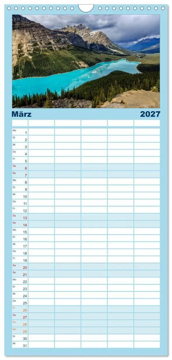 Bild: 9783594335857 | Familienplaner 2027 - West-Kanada mit 5 Spalten (Wandkalender, 21 x...