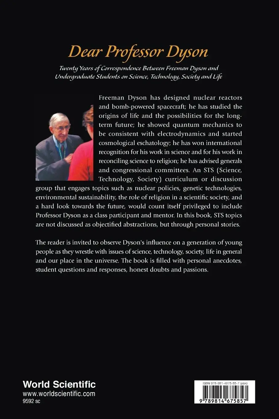 Rückseite: 9789814675857 | DEAR PROFESSOR DYSON | Neuenschwander Dwight E | Taschenbuch | 2016