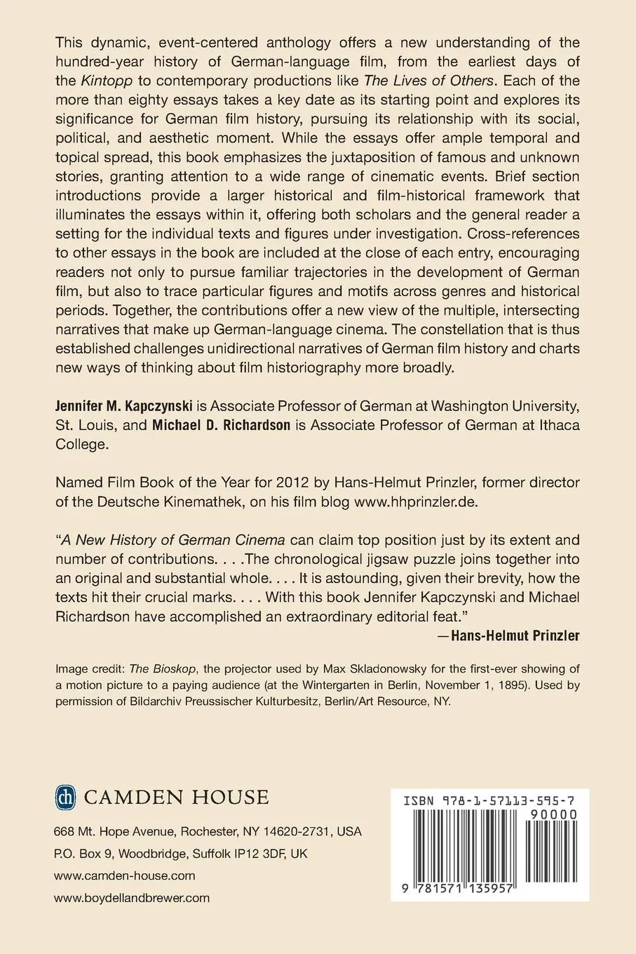 Rückseite: 9781571135957 | A New History of German Cinema | Jennifer M Kapczynski (u. a.) | Buch