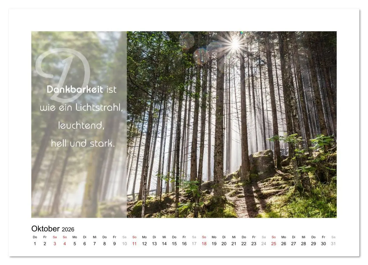 Bild: 9783516105957 | Kraft für Deine Seele (Wandkalender 2026 DIN A4 quer), CALVENDO...