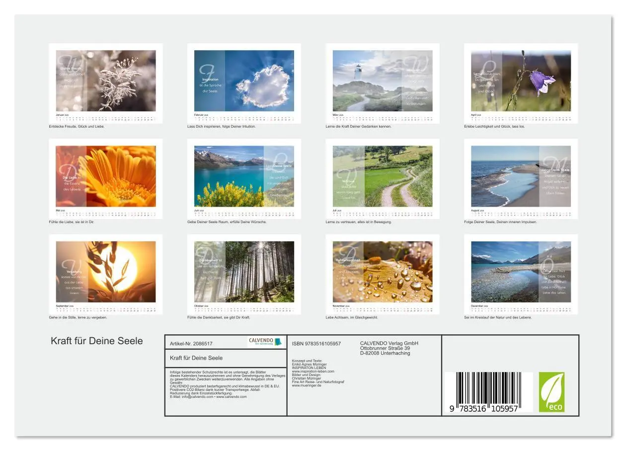 Bild: 9783516105957 | Kraft für Deine Seele (Wandkalender 2026 DIN A4 quer), CALVENDO...