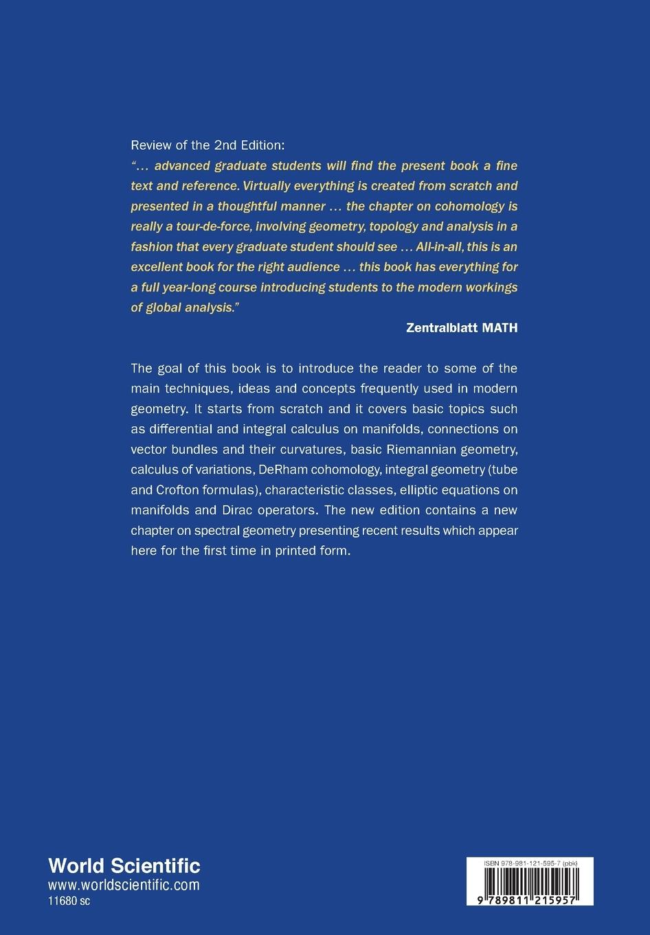 Rückseite: 9789811215957 | LECT GEOMETRY MANIFOLD (3RD ED) | Liviu I Nicolaescu | Taschenbuch