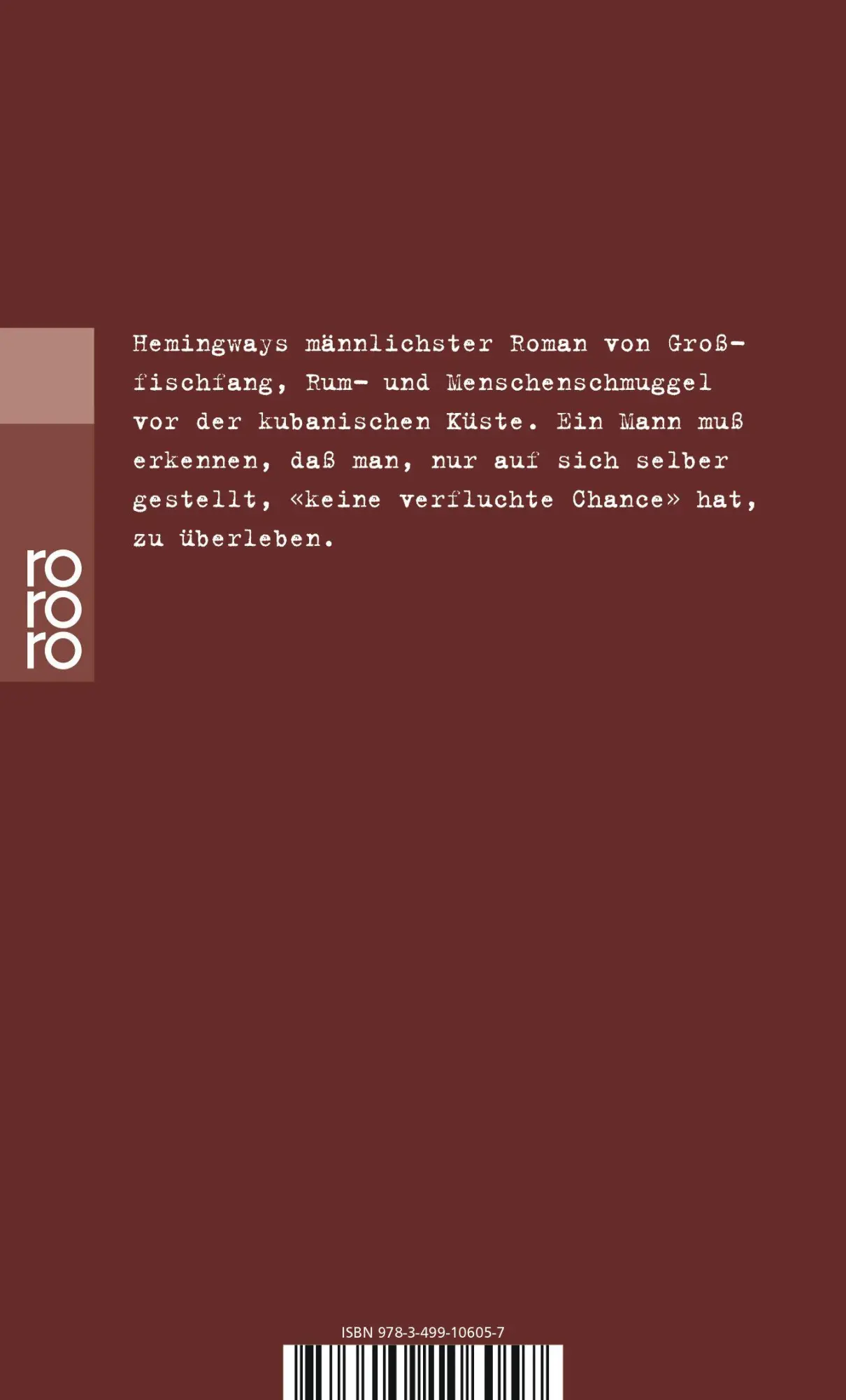 Rückseite: 9783499106057 | Haben und Nichthaben | Ernest Hemingway | Taschenbuch | 160 S. | 2025