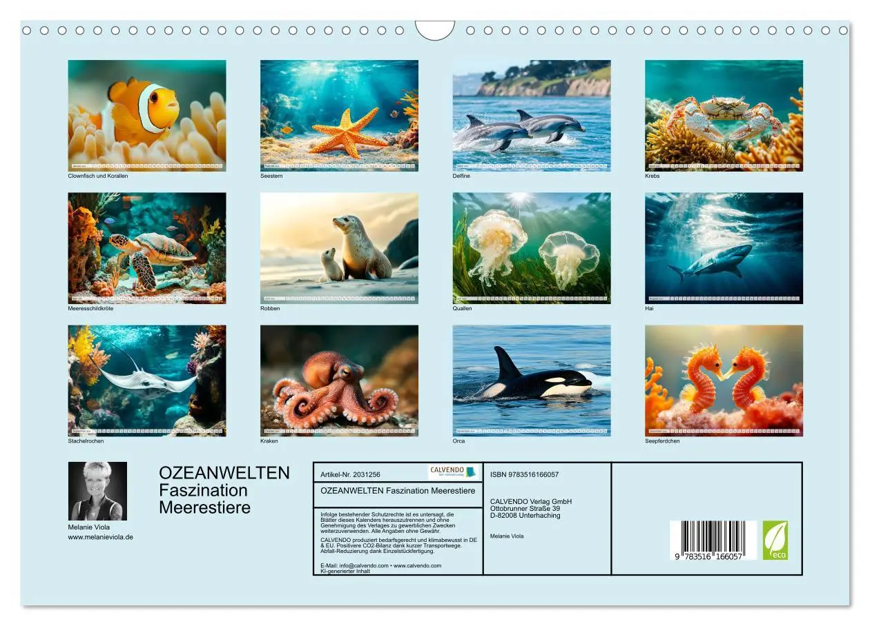 Bild: 9783516166057 | OZEANWELTEN Faszination Meerestiere (Wandkalender 2026 DIN A3...