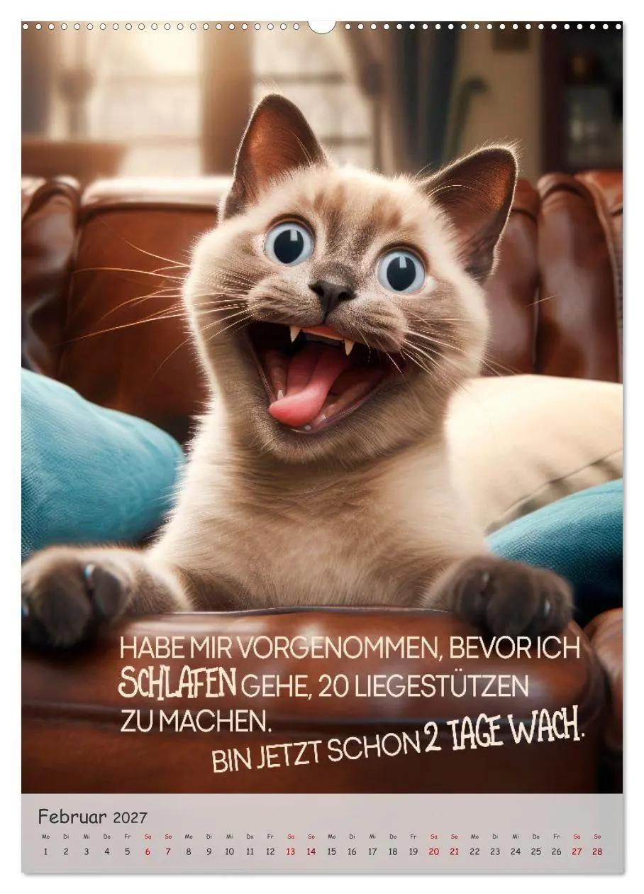Bild: 9783569186057 | COOLE KATZEN Sprücheklopfer (hochwertiger Premium Wandkalender 2027...