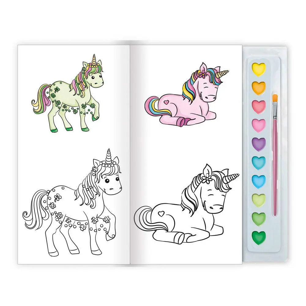 Bild: 9783988026057 | TRÖTSCH - Malbuch mit Tuschkasten Einhornwelt | KG | Broschüre | 16 S.