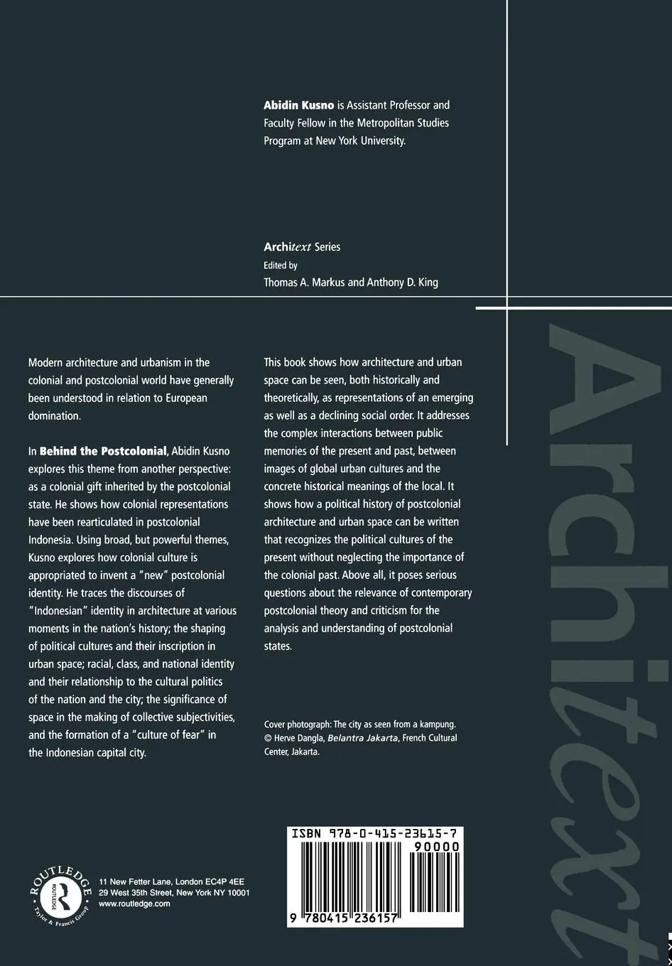 Rückseite: 9780415236157 | Behind the Postcolonial | Abidin Kusno | Taschenbuch | Englisch | 2000