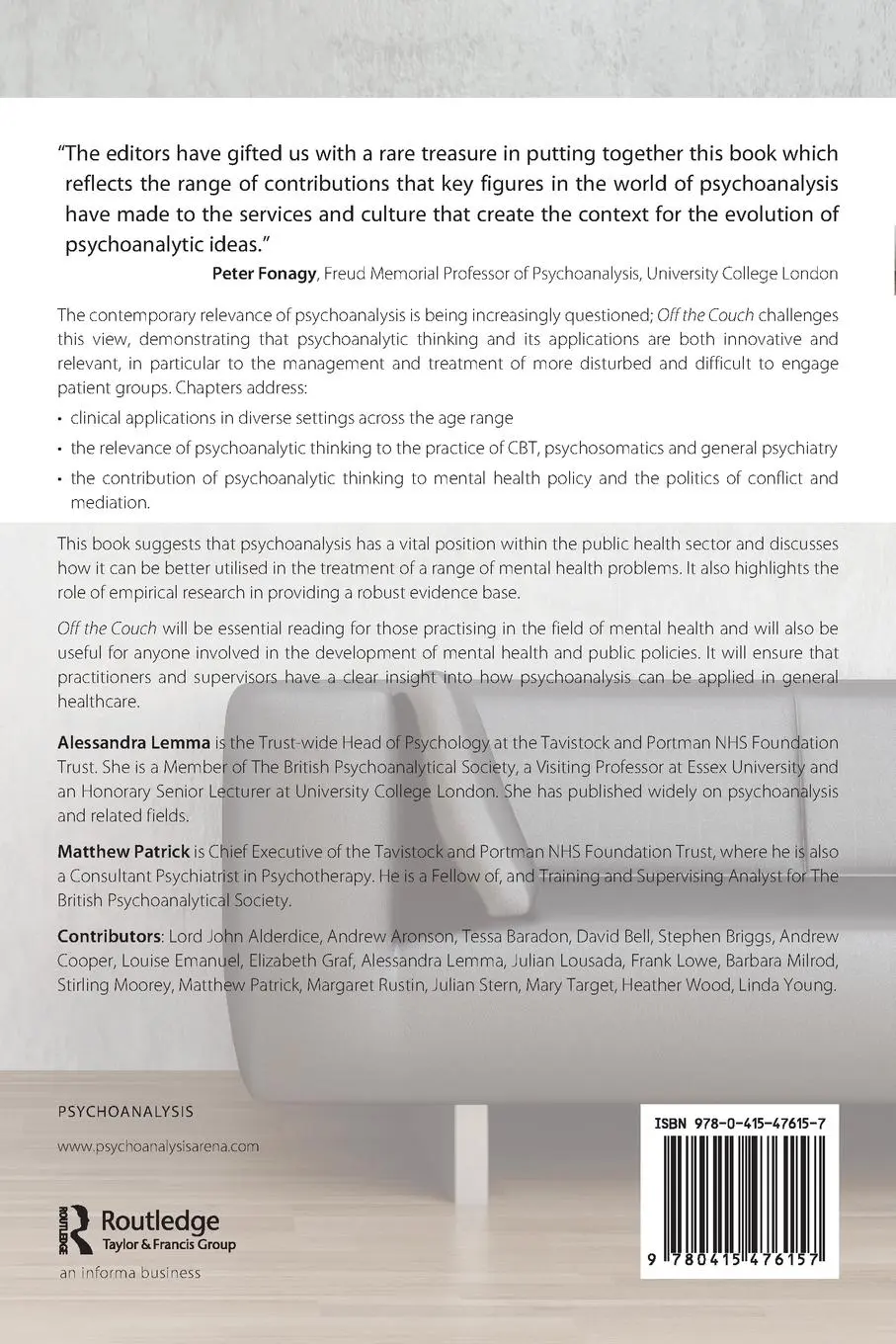 Rückseite: 9780415476157 | Off the Couch | Contemporary Psychoanalytic Applications | Taschenbuch
