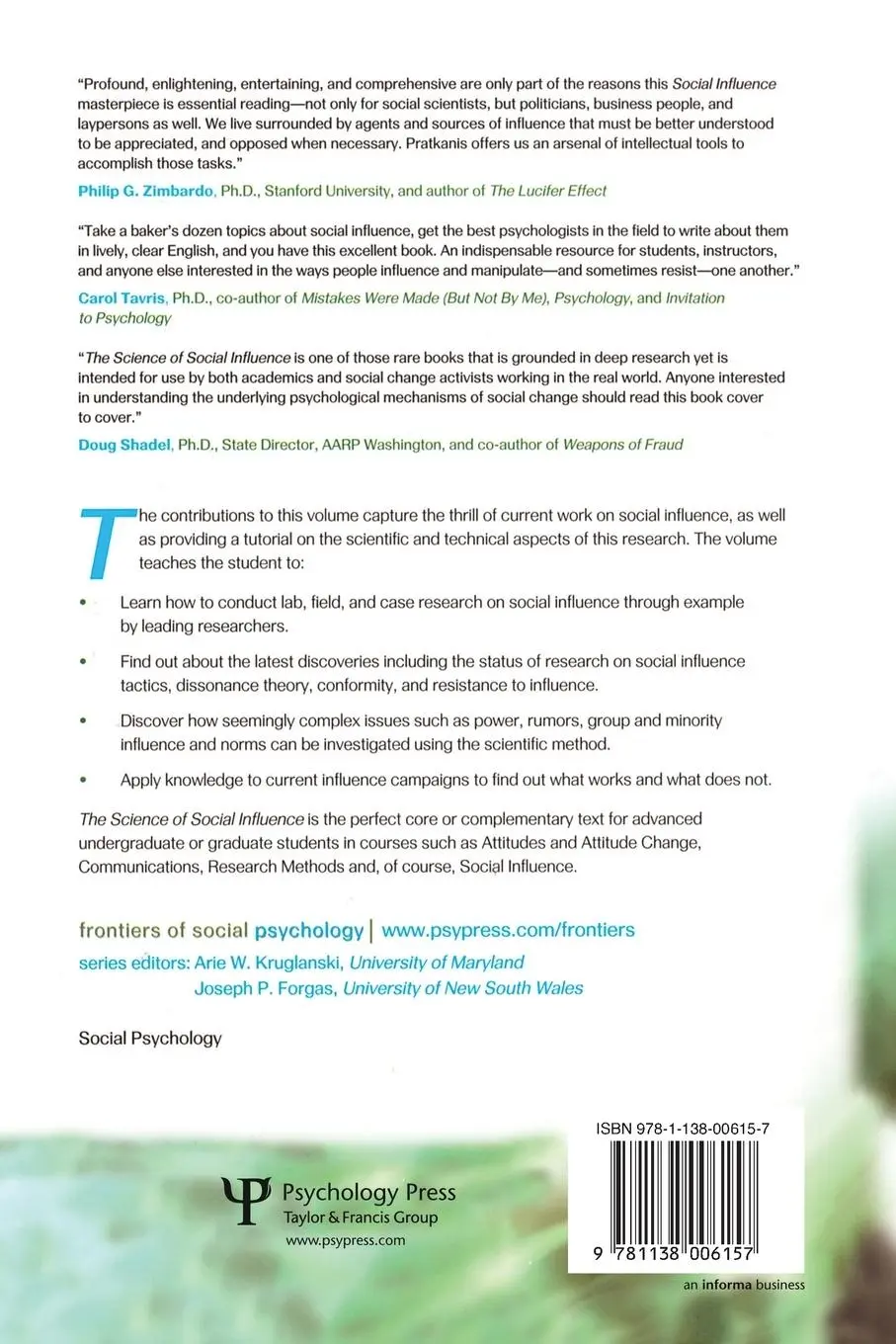 Rückseite: 9781138006157 | The Science of Social Influence | Advances and Future Progress | Buch