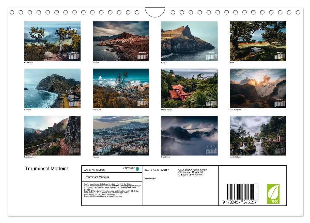 Bild: 9783457376157 | Trauminsel Madeira (Wandkalender 2026 DIN A4 quer), CALVENDO...