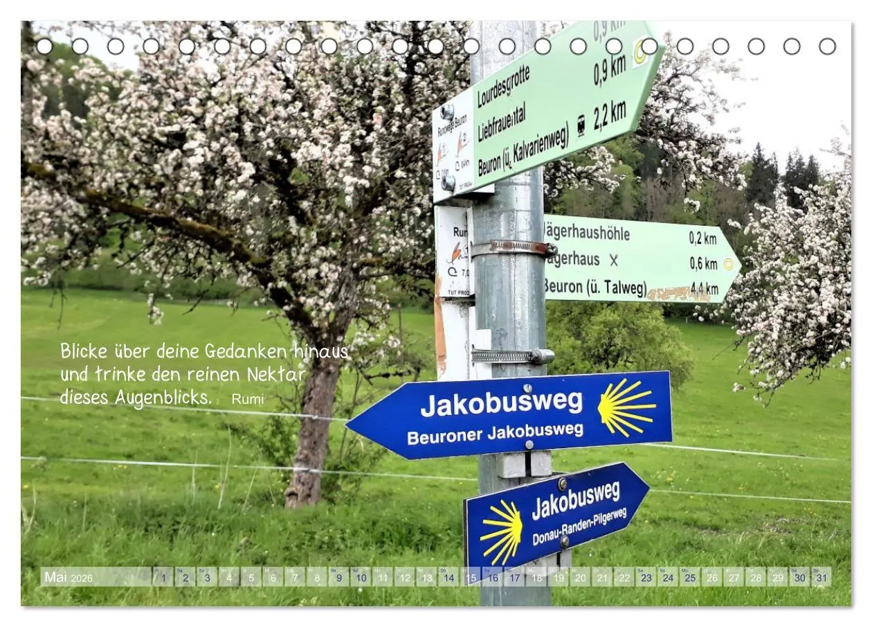 Bild: 9783457446157 | Beuroner Jakobsweg (Tischkalender 2026 DIN A5 quer), CALVENDO...