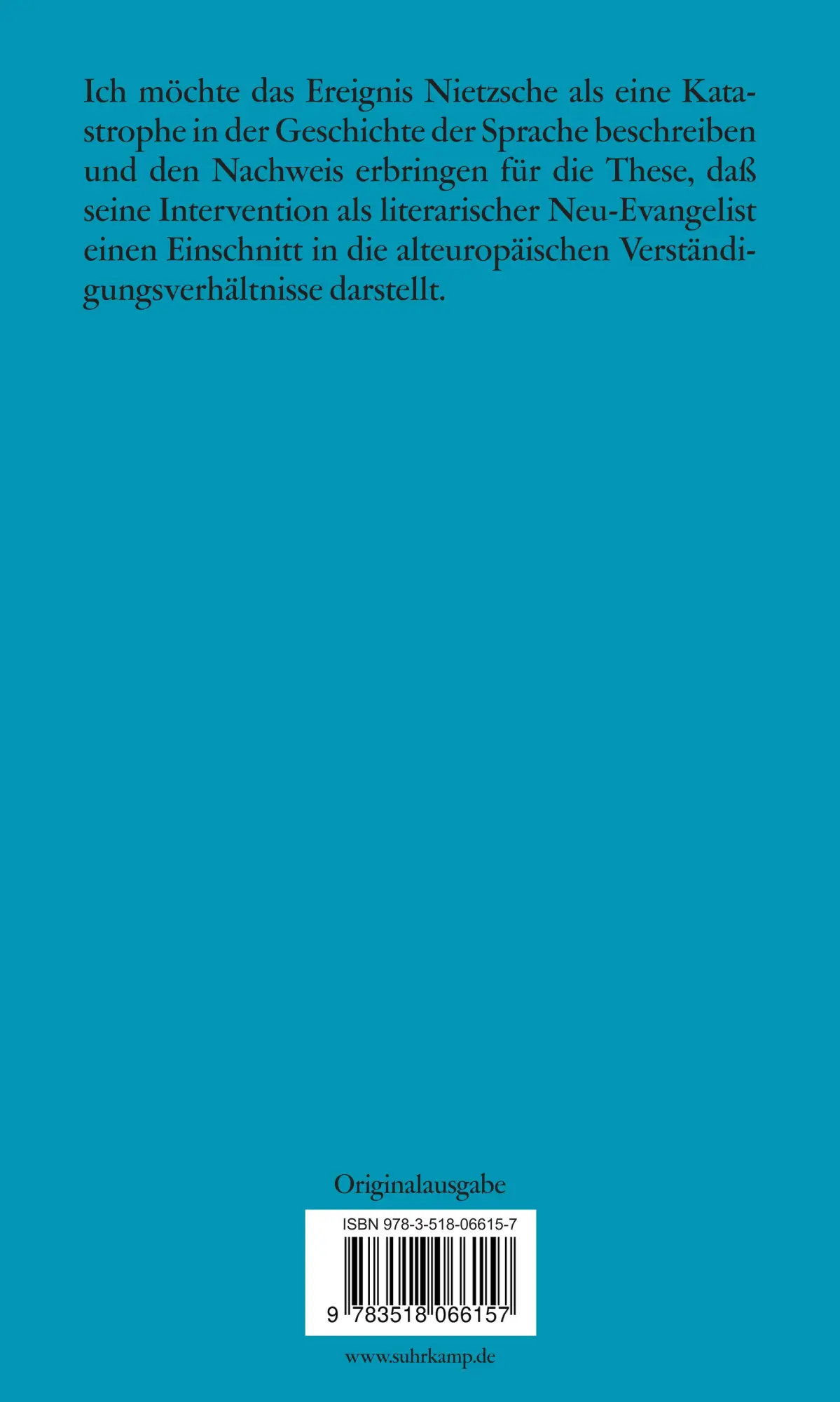 Rückseite: 9783518066157 | Über die Verbesserung der guten Nachricht | Peter Sloterdijk | Buch