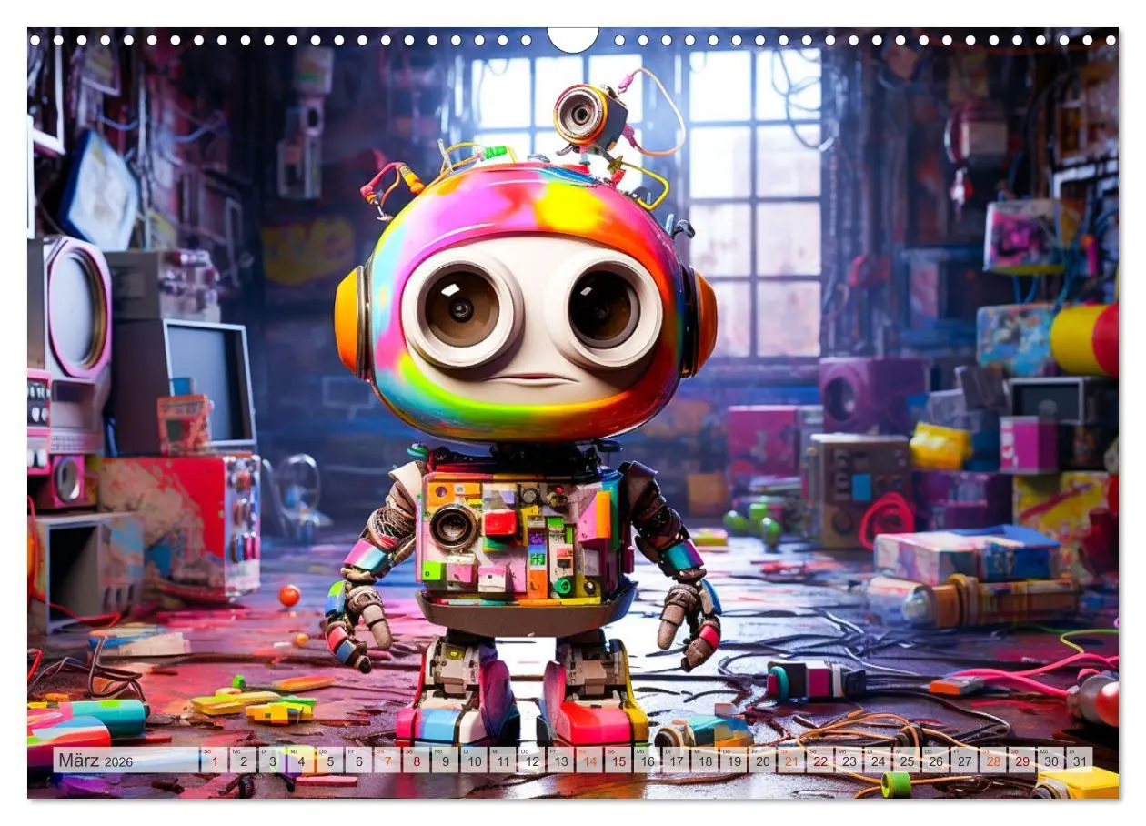 Bild: 9783457506257 | Die Welt der kleinen Robots (Wandkalender 2026 DIN A3 quer),...