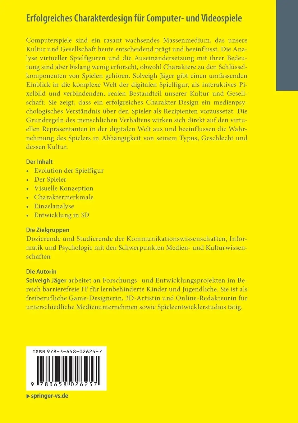 Rückseite: 9783658026257 | Erfolgreiches Charakterdesign für Computer- und Videospiele | Jäger