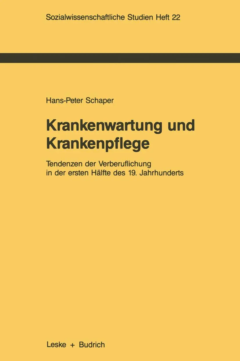 Cover: 9783810006257 | Krankenwartung und Krankenpflege | Hans-Peter Schaper | Taschenbuch