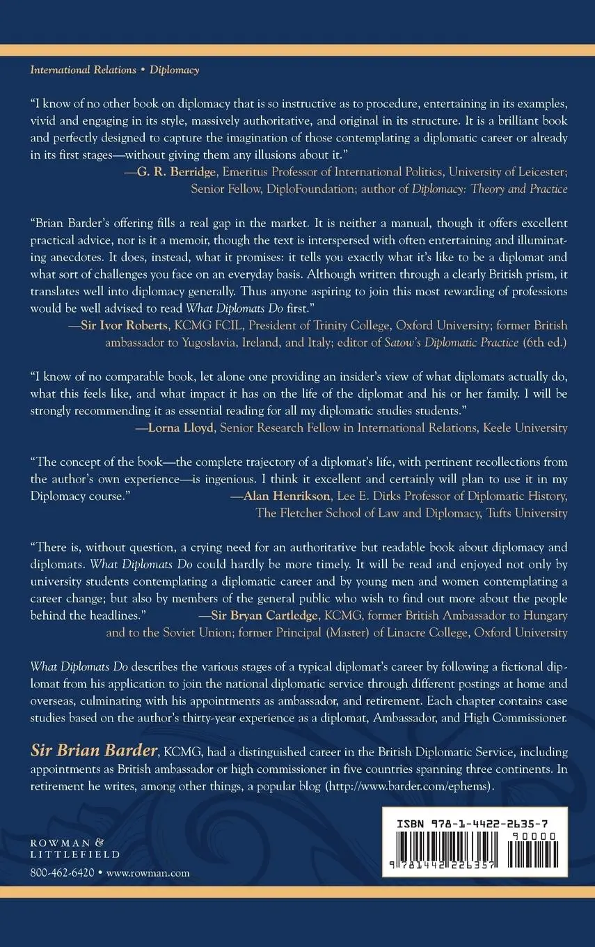 Rückseite: 9781442226357 | What Diplomats Do | The Life and Work of Diplomats | Brian Barder