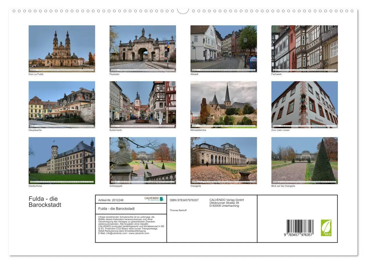 Bild: 9783457976357 | Fulda - die Barockstadt (hochwertiger Premium Wandkalender 2026 DIN...
