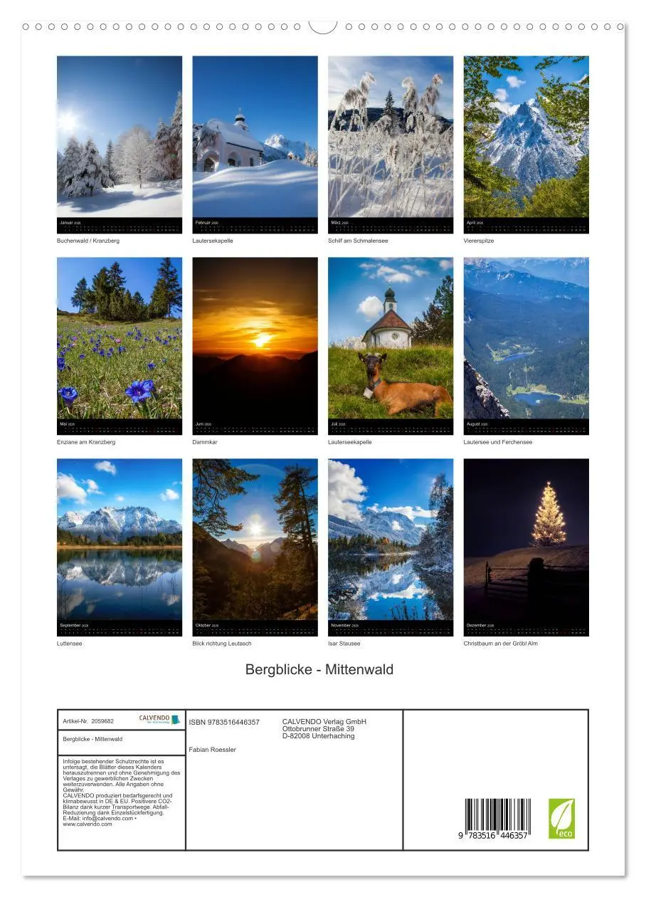 Bild: 9783516446357 | Bergblicke - Mittenwald (hochwertiger Premium Wandkalender 2026 DIN...