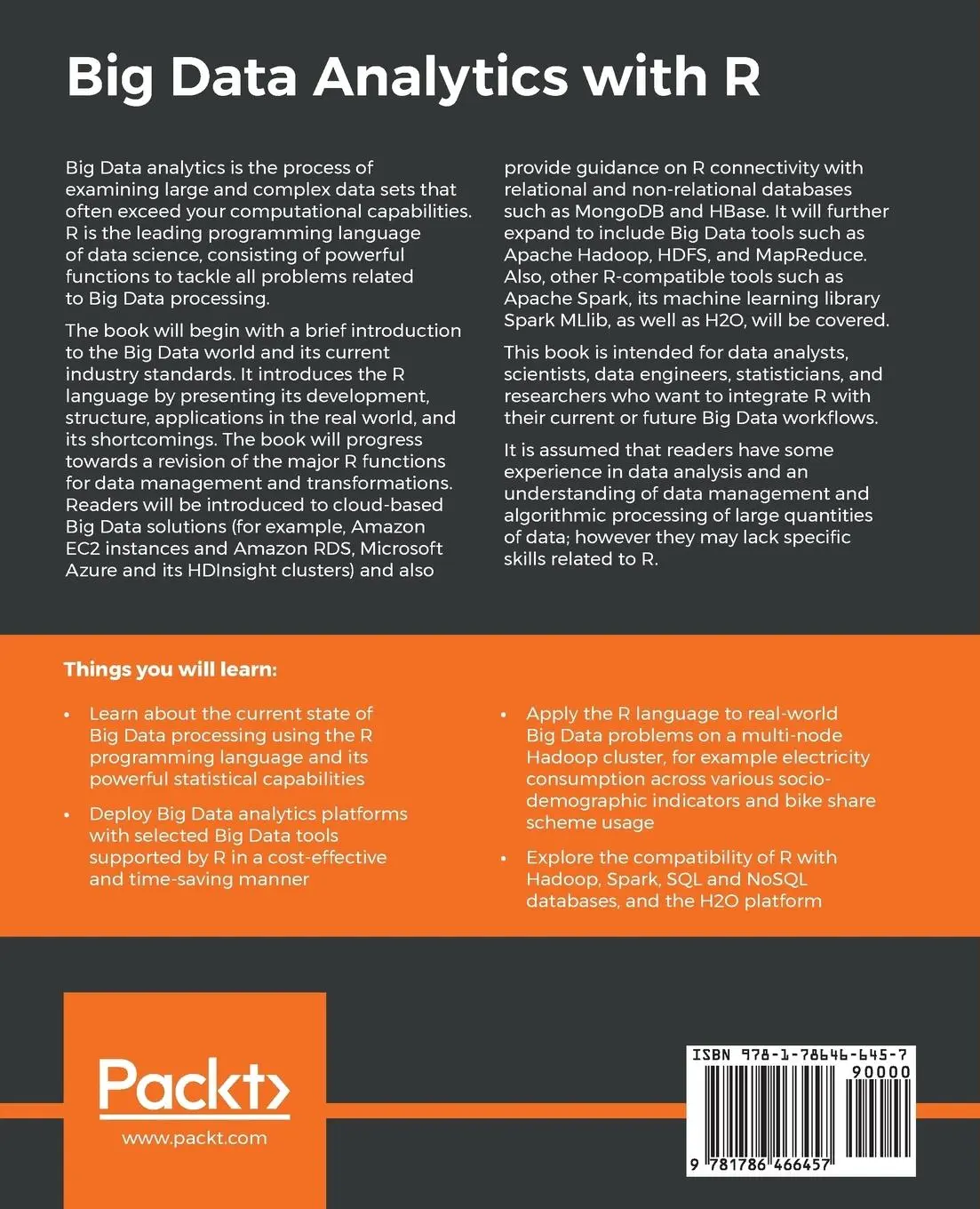Rückseite: 9781786466457 | Big Data Analytics with R | Simon Walkowiak | Taschenbuch | Englisch
