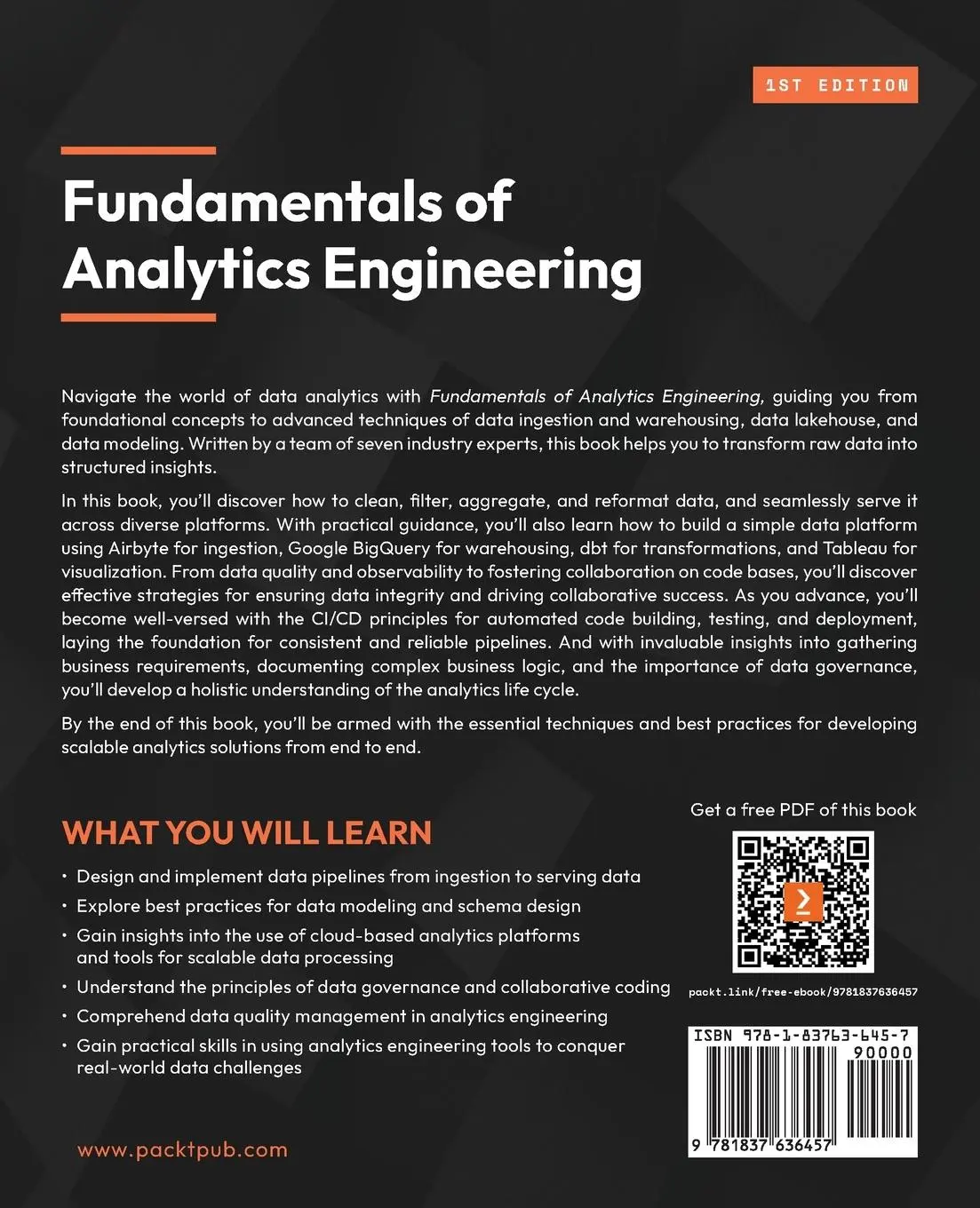 Rückseite: 9781837636457 | Fundamentals of Analytics Engineering | Dumky de Wilde (u. a.) | Buch