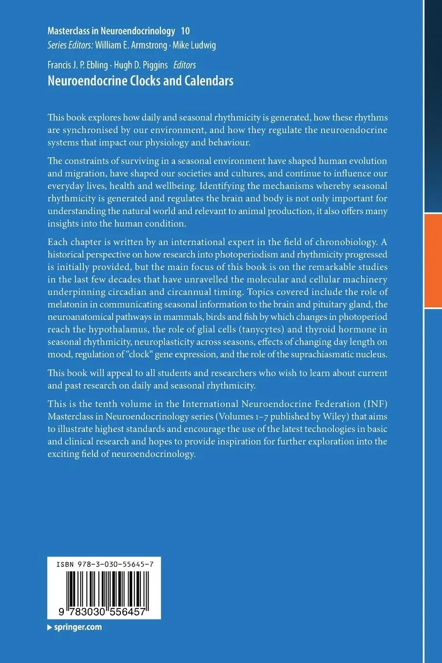 Rückseite: 9783030556457 | Neuroendocrine Clocks and Calendars | Hugh D. Piggins (u. a.) | Buch