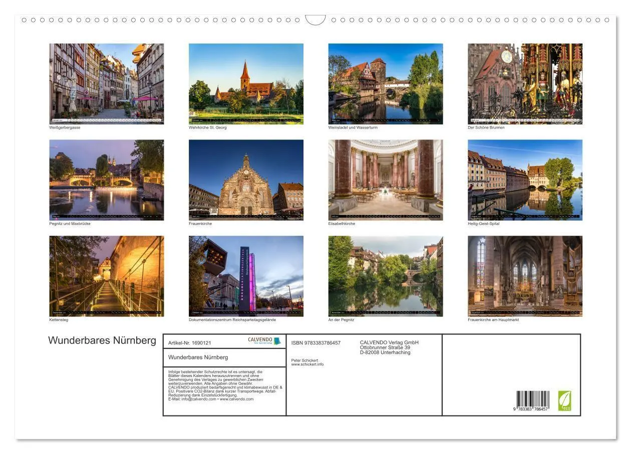 Bild: 9783383786457 | Wunderbares Nürnberg (Wandkalender 2025 DIN A2 quer), CALVENDO...