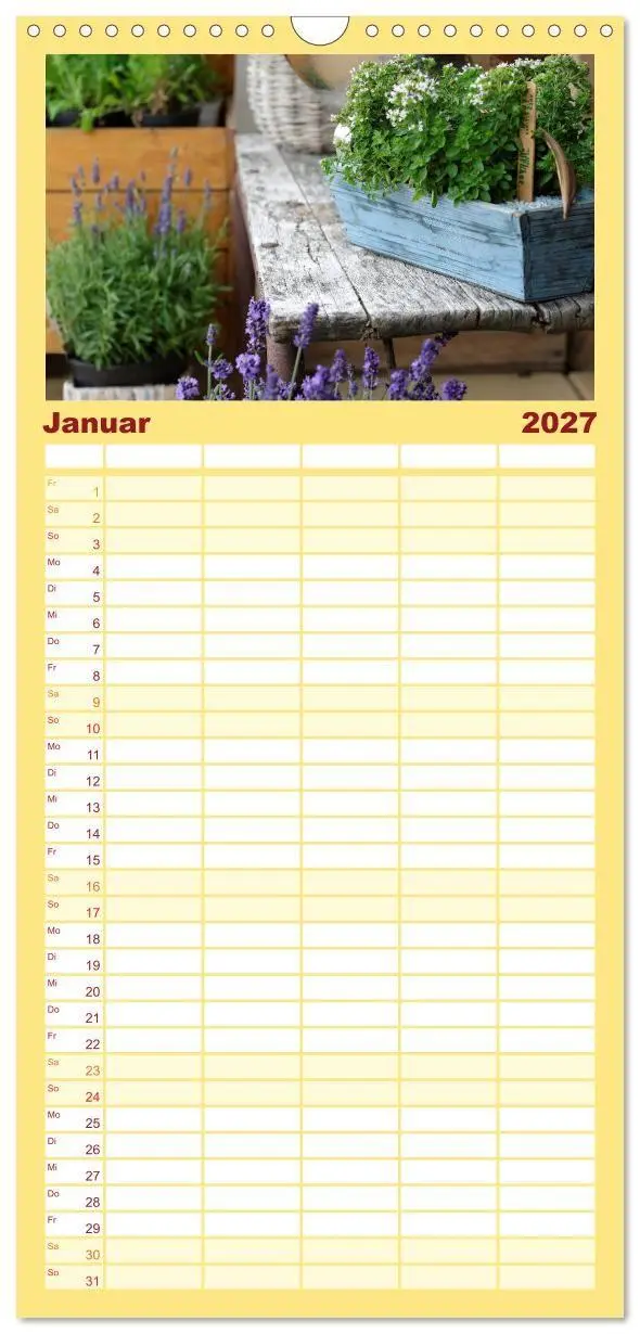 Bild: 9783594346457 | Familienplaner 2027 - Garten-Idylle 2027 mit 5 Spalten...