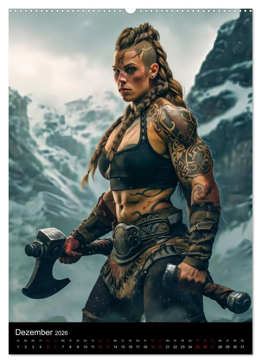 Bild: 9783516286557 | Wikinger - Stolze Walküren in Kampfbereitschaft (Wandkalender 2026...