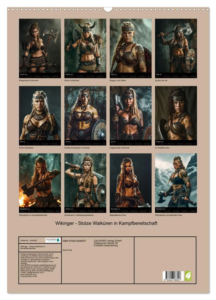 Bild: 9783516286557 | Wikinger - Stolze Walküren in Kampfbereitschaft (Wandkalender 2026...
