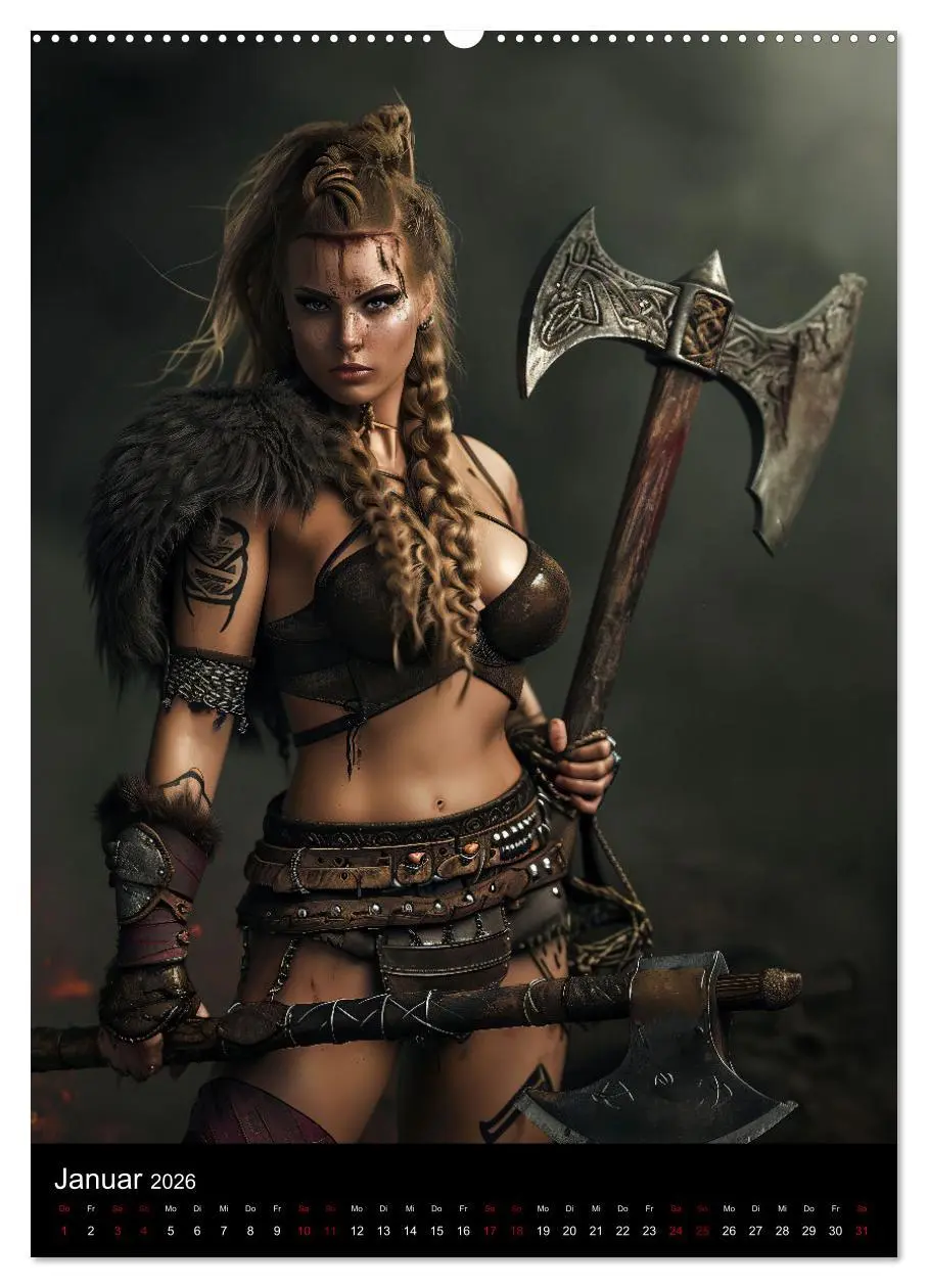 Bild: 9783516286557 | Wikinger - Stolze Walküren in Kampfbereitschaft (Wandkalender 2026...