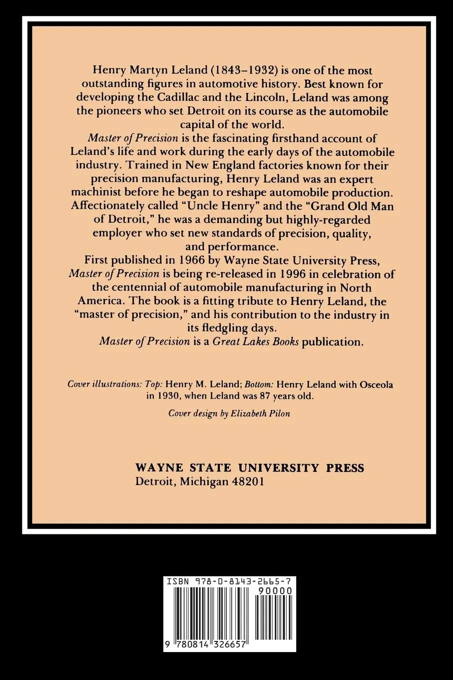 Rückseite: 9780814326657 | Master of Precision | Henry M. Leland | Minnie Dubbs Milbrook (u. a.)