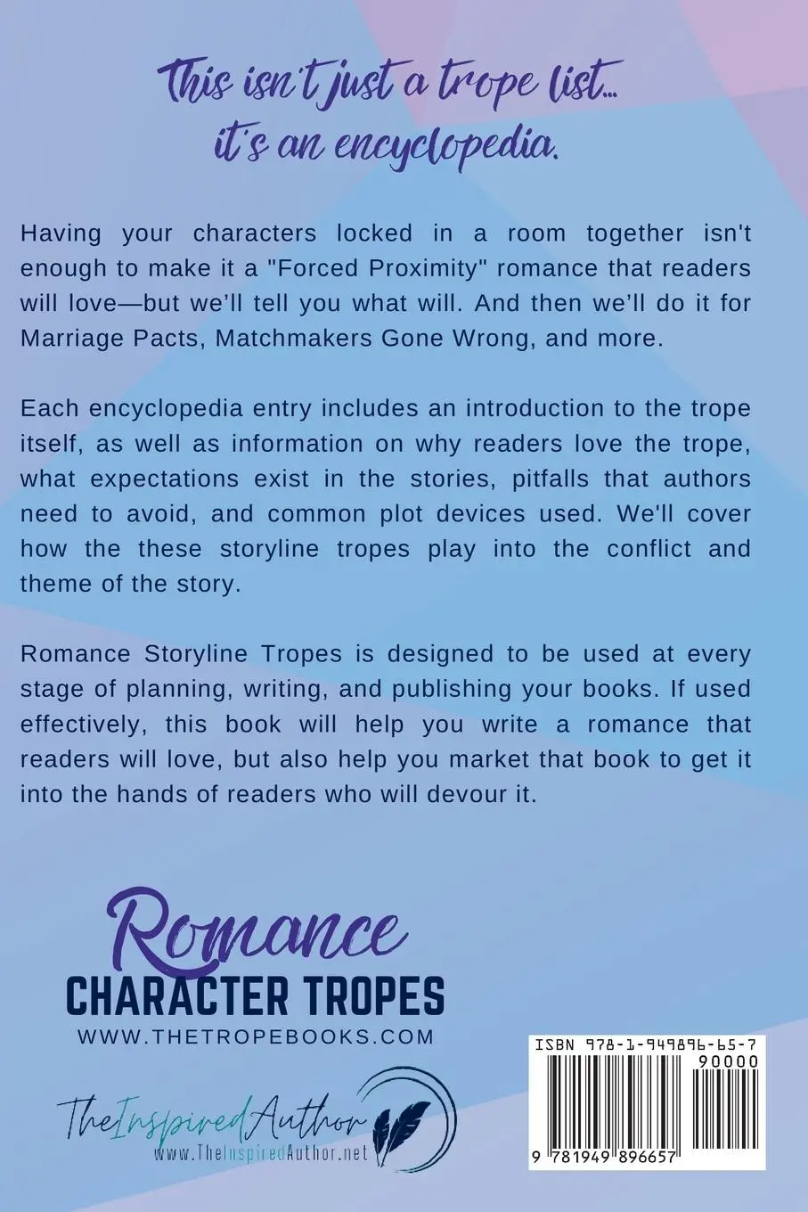 Rückseite: 9781949896657 | Romance Storyline Tropes | Tara G. Ericson (u. a.) | Taschenbuch