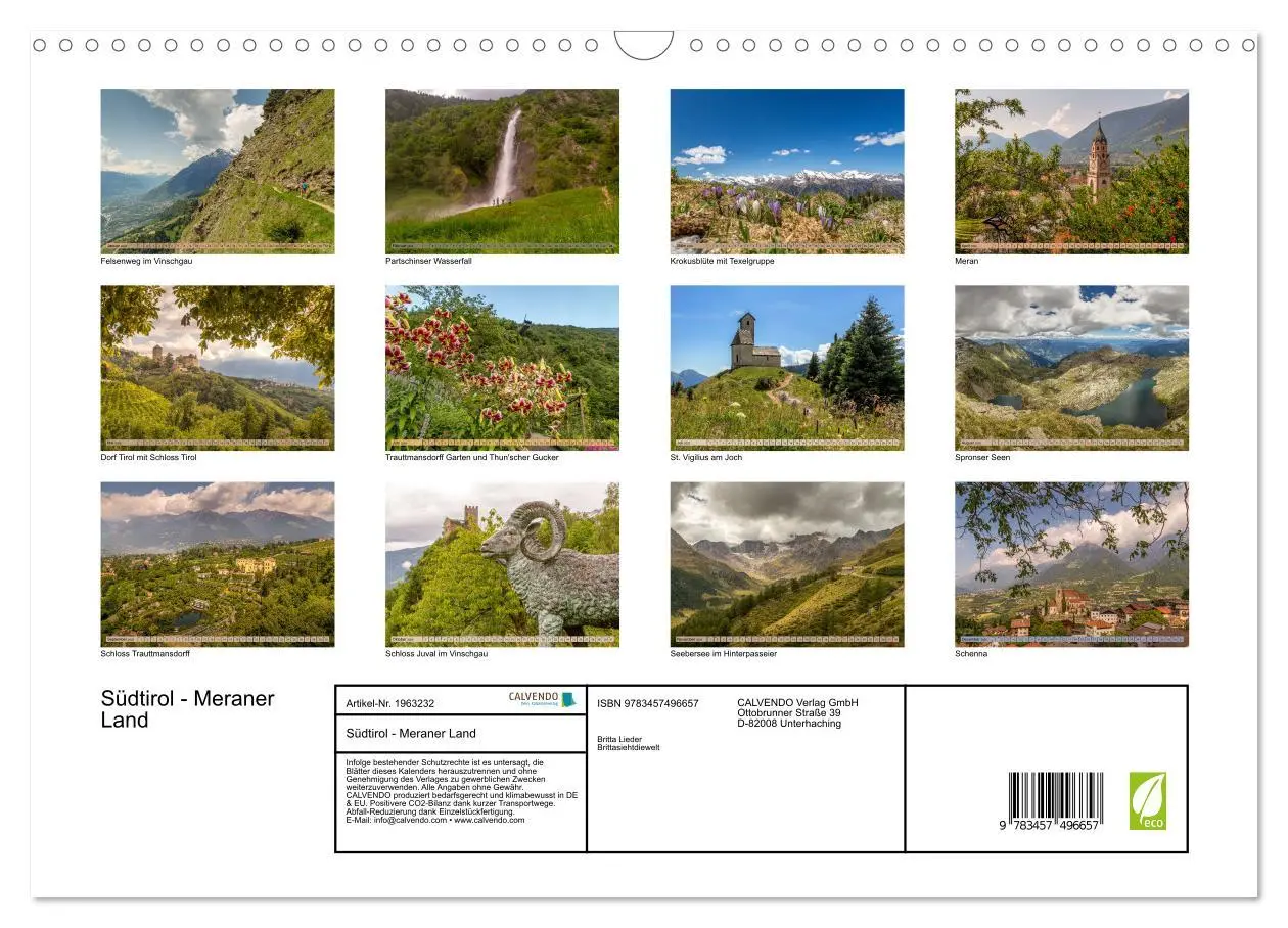 Bild: 9783457496657 | Südtirol - Meraner Land (Wandkalender 2026 DIN A3 quer), CALVENDO...