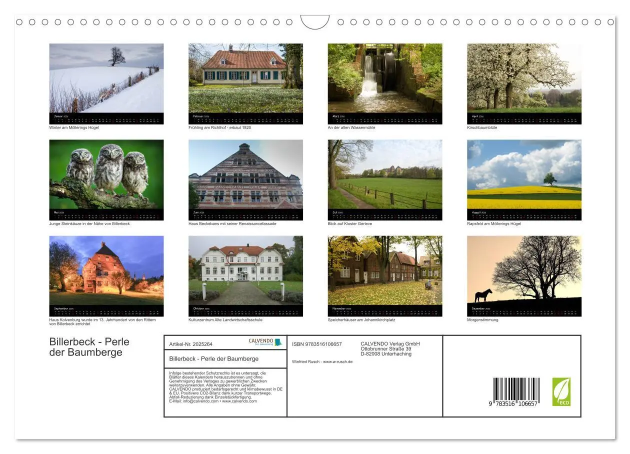 Bild: 9783516106657 | Billerbeck - Perle der Baumberge (Wandkalender 2026 DIN A3 quer),...