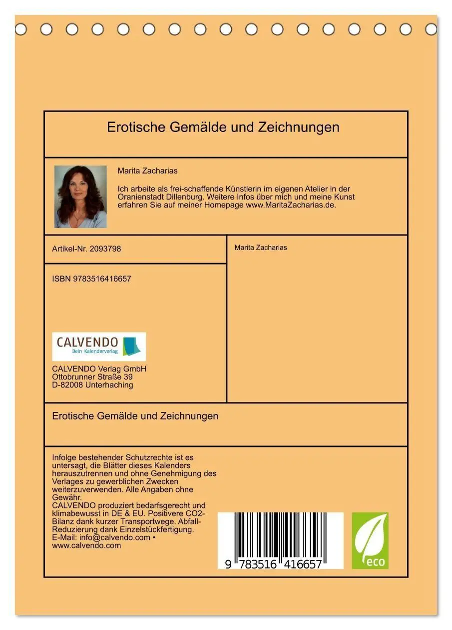 Bild: 9783516416657 | Erotische Gemälde und Zeichnungen (Tischkalender 2026 DIN A5 hoch),...