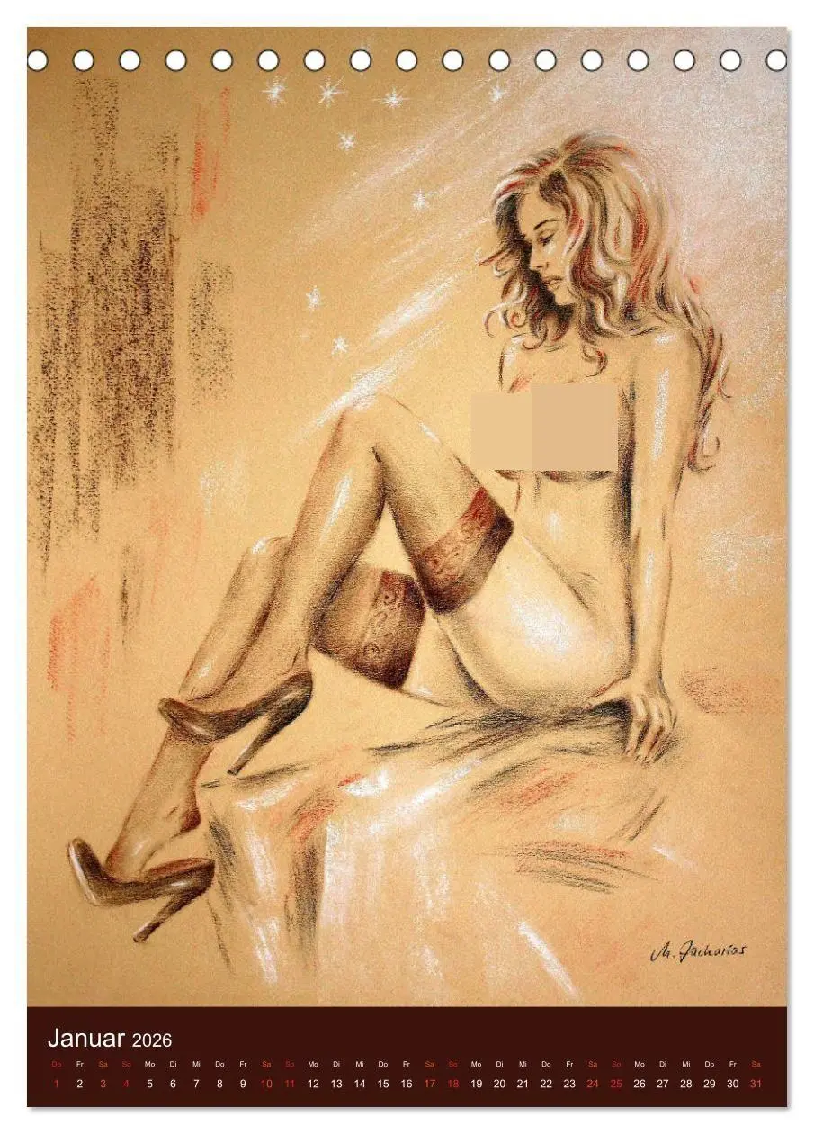 Bild: 9783516416657 | Erotische Gemälde und Zeichnungen (Tischkalender 2026 DIN A5 hoch),...