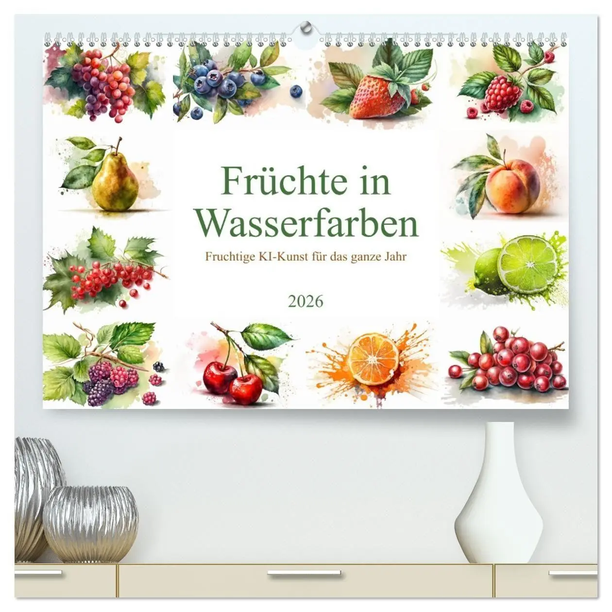 Cover: 9783516726657 | Früchte in Wasserfarben - Fruchtige KI-Kunst für das ganze Jahr...