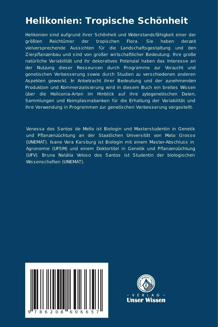 Rückseite: 9786208606657 | Helikonien: Tropische Schönheit | Vanessa dos Santos de Mello (u. a.)