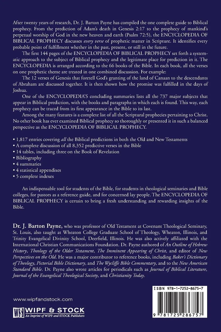 Rückseite: 9781725286757 | Encyclopedia of Biblical Prophecy | J. Barton Payne | Taschenbuch