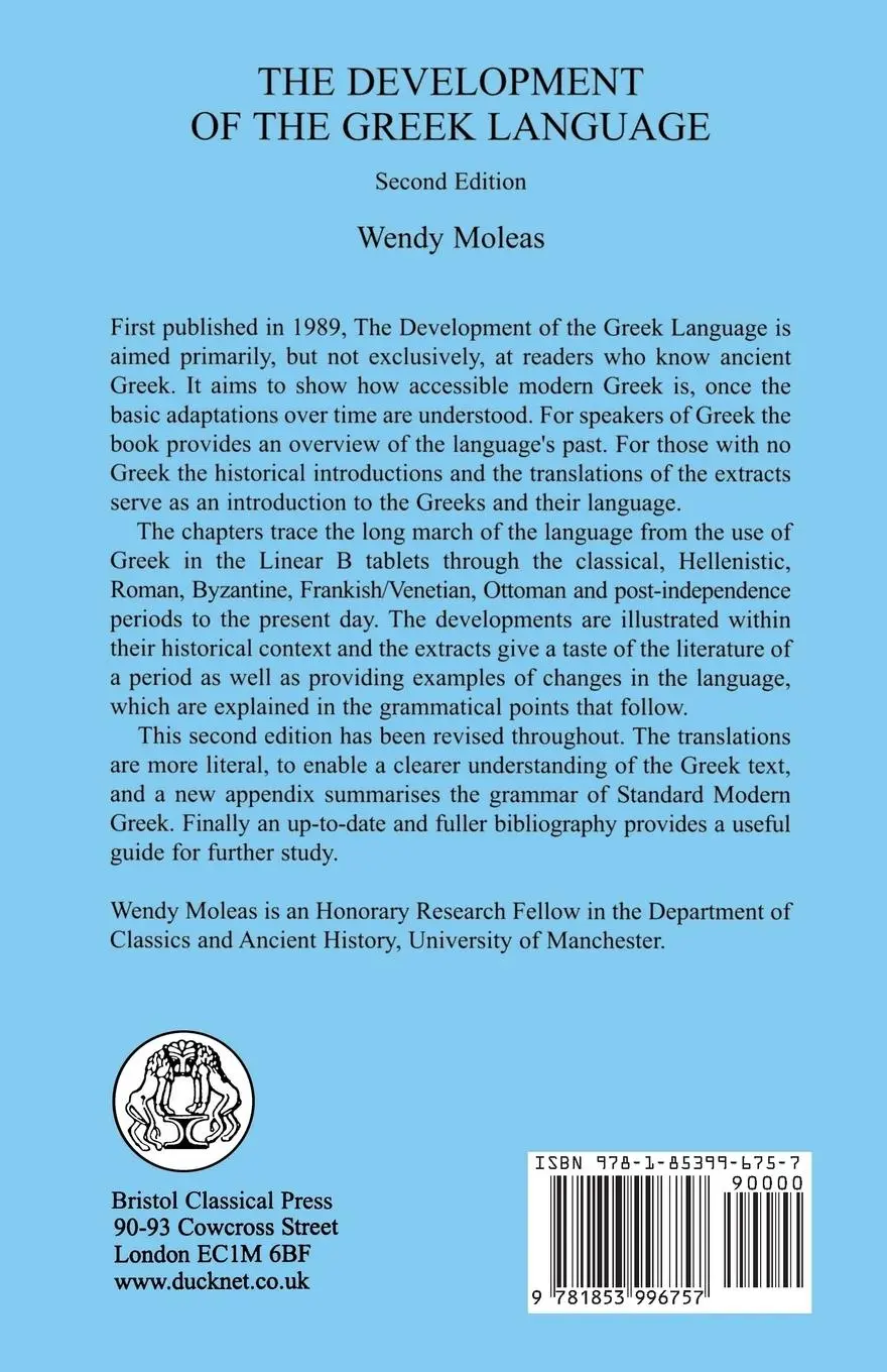 Rückseite: 9781853996757 | The Development of the Greek Language | Wendy Moleas | Taschenbuch