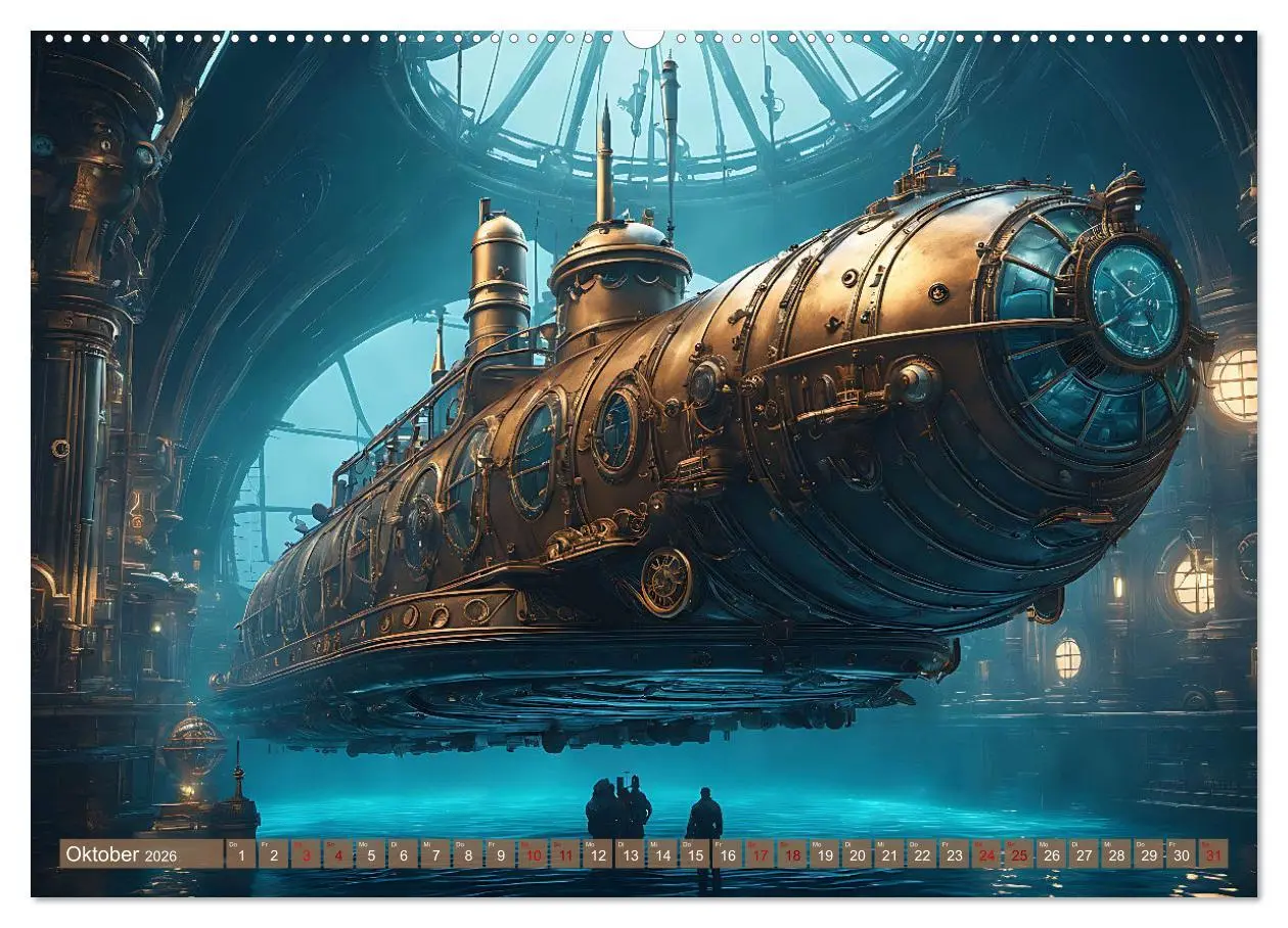 Bild: 9783457486757 | Steampunk Maschinenwelt (Wandkalender 2026 DIN A2 quer), CALVENDO...