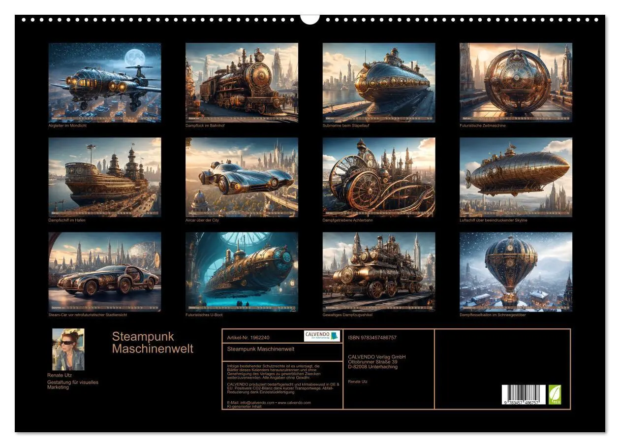Bild: 9783457486757 | Steampunk Maschinenwelt (Wandkalender 2026 DIN A2 quer), CALVENDO...