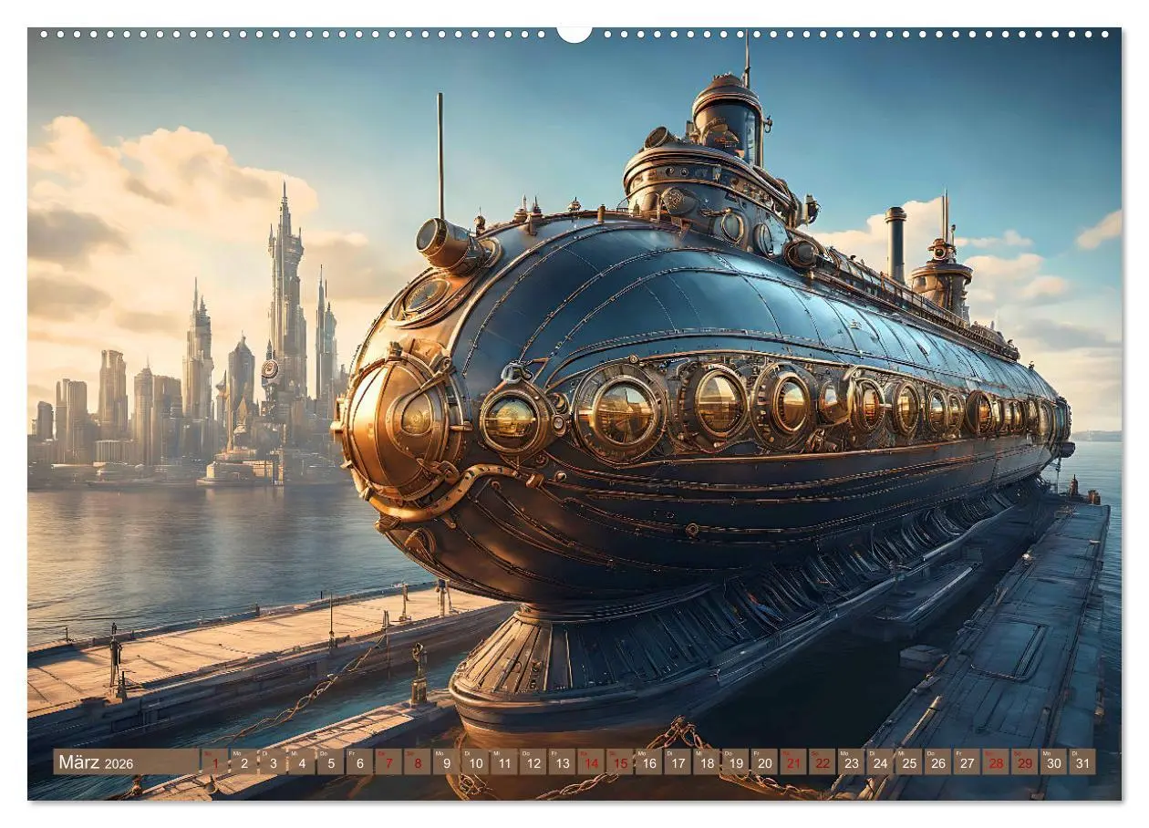 Bild: 9783457486757 | Steampunk Maschinenwelt (Wandkalender 2026 DIN A2 quer), CALVENDO...