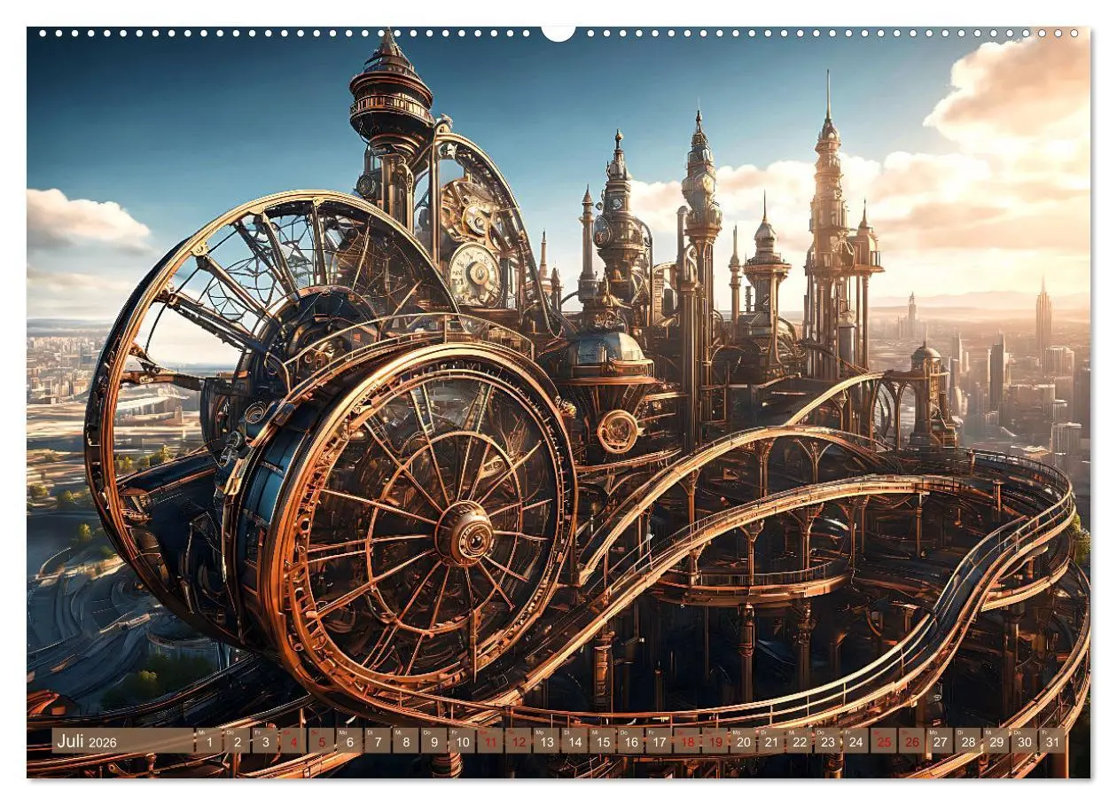 Bild: 9783457486757 | Steampunk Maschinenwelt (Wandkalender 2026 DIN A2 quer), CALVENDO...