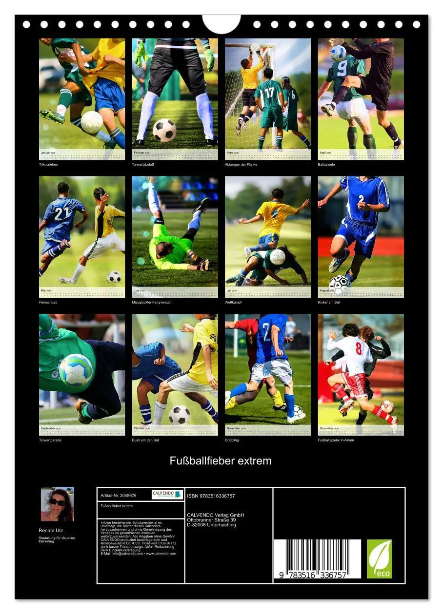 Bild: 9783516336757 | Fußballfieber extrem (Wandkalender 2026 DIN A4 hoch), CALVENDO...