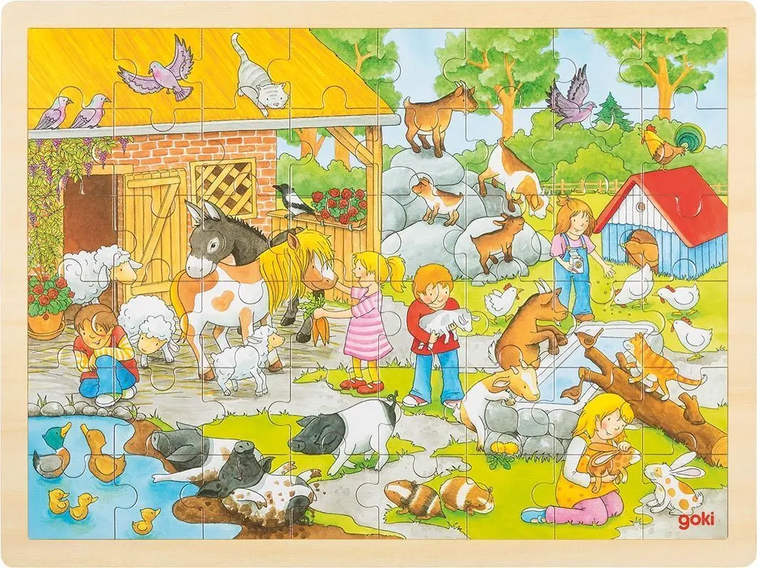 Cover: 4013594576857 | Einlegepuzzle Streichelzoo (Kinderpuzzle) | goki | Spiel | In Folie